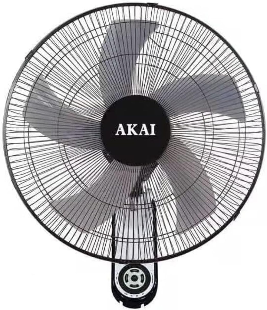 مروحة حائط اكاي بدون ريموت كنترول، 18 بوصة، اسود - AK-WF18 