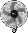 مروحة حائط اكاي بدون ريموت كنترول، 18 بوصة، اسود - AK-WF18 