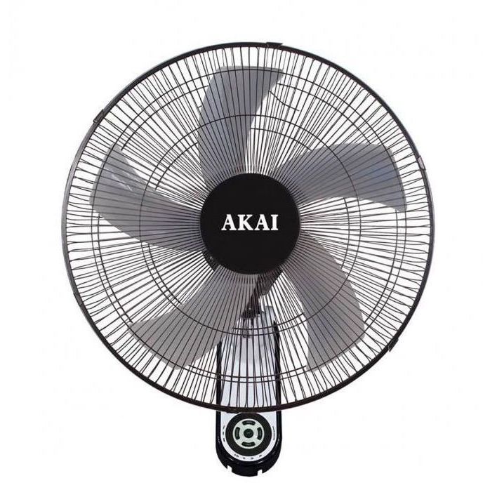 مروحة حائط اكاي بدون ريموت كنترول، 18 بوصة، اسود - AK-WF18 